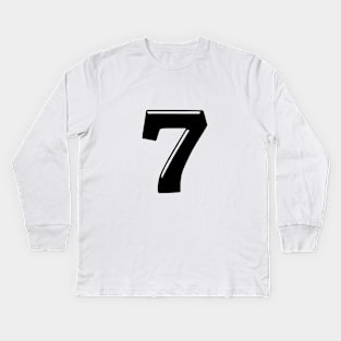 Number 7 in 3d font text style Kids Long Sleeve T-Shirt
